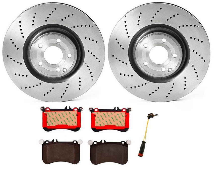 Mercedes Brakes Kit - Brembo Pads and Rotors Front (360mm) (Ceramic) 2115401717 - Brembo 1520975KIT